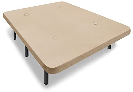 HOGAR24 ES | Base Tapizada en Tejido 3D Beige | Incorpora Válvulas de Transpiración | Incluye Juego de Patas Metálicas de 25 cm | Medidas: 105x180 cm