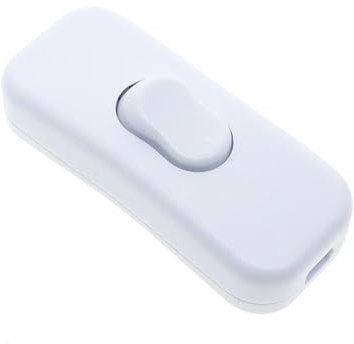 Powice Zwischenschalter,Schnurschalter,Schalter 230v,Kabelschalter,Geeignet für 2- und 3-adrige Netzkabel und Kleingeräte oder Leuchten Kippschalter,Weiß