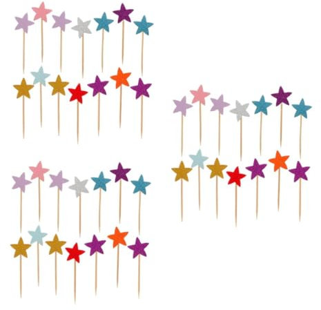 SHOWERORO Juego De 3 Adornos De Papel para Tartas Palillos De Frutas Surtidos para Fiestas Y Bodas 50 Unidades X 3