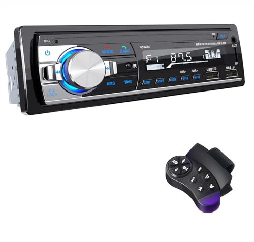 RDS Autoradio Bluetooth 5.0,CENXINY Autoradio 1DIN Stereo Auto Bluetooth 4x65W con Orologio e Telecomando, Lettore MP3 Compatibile con 2 Porte USB/Ingresso AUX/TF/SD/iOS/Android