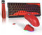 ATTACK SHARK x MAMBASNAKE X11 Gaming-Maus mit X60HE Magnetische Tastatur, kabelloses Tastatur- und Maus-Set, BT/2.4G/USB-C, Rapid Trigger, 8000 Polling-Rate, PAW3311, 22000 DPI, ultraleichte Maus–Rot