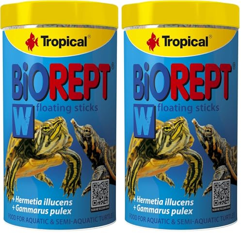 Tropical biorept W Sticks Alimentos para acuarios, para Reptiles, Sabor a Pescado, 500 ml (Paquete de 2)