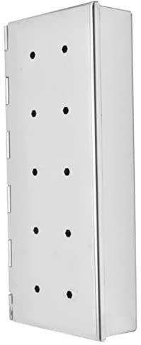 BEBEMOKO Scatola Per Affumicatura in Acciaio Resistente Per Barbecue Accessorio Per Barbecue Per Trucioli Di Legno Adatto Per Esterni e Uso Facile