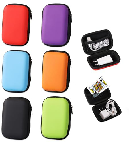 Lunza 6 Pezzi Custodia Carte da Gioco, Borsa da Trasporto (6 Colori) | Portatile Porta Carte da Giocos Impermeabile e Resistente All'umidità, Scatola Porta Carte da Gioco Adatto