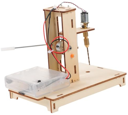 Operitacx Mini Trapano a Colonna Da Banco Fai Da Te in Legno, Mini Trapano Da Banco Scientifico Per Artigianato e Progetti Educativi, Set Per Esperimenti Creativi