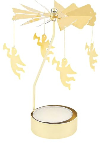 SHUOHONG Portacandele Girevole Rotante Natalizio in Metallo, Porta Candele Tealights, Porta Candele da Tavolo, Portacandele da Tavolo, Candele Decorative per Natale Compleanno Matrimonio (A)