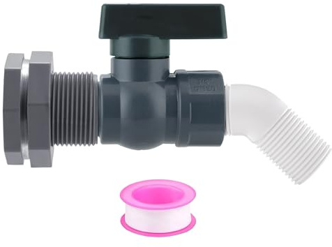 Ldabrye Sistemi completi per rubinetti, 2 valvole a sfera in PVC, connettori per tubi da giardino per raccolta dell'acqua piovana raccolta barili di pioggia Set di beccucci