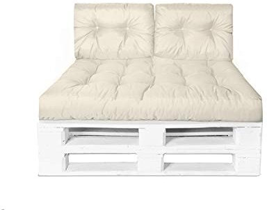 JMH Palettenkissen Palettenauflage Sitzkissen Rückenkissen Palettensofa Kissen Euro Paletten Polster MH-JC01 (60x40x10/20 cm Rückenkissen, Creme)