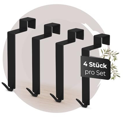 MDCASA Türhaken Innenseite I Premium Türhaken zum Einhängen inkl. Filzpad I 4 hochwertige & stabile Haken zum Einhängen für alle gängigen Türen