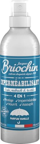 JACQUES BRIOCHIN - Imperméabilisant 4 en 1 : Protège, Nourrit, Imperméabilise et Assouplit - Formule Concentrée - Parfum Vanille - Pour Tous Types de Cuirs et Textiles - Fabrication Française - 200ml