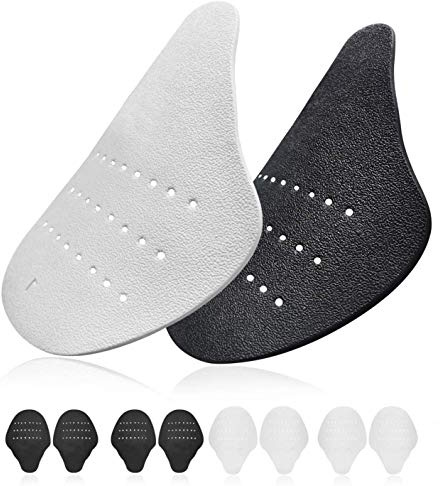 CAREOR 4 par anti-rynkor skor veck skydd/skoskydd/toebox veck förhindrare/förhindrar sportskor veck injicering – mjukt material skotillbehör, Svart+vitt, Men(7-13)