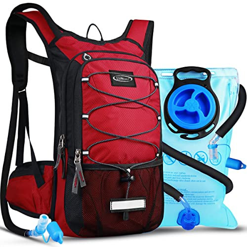 Lunidry Hydration Backpack with 3L Water Bladder, Small Hydration Pack Backpack for Men Women, Lightweight Water Backpack with Cooler Layer for Running, Biking, Hiking