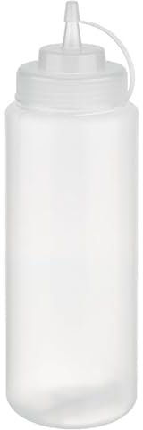 APS 93259 Quetschflasche, Ø 8 cm, Höhe 26,5 cm, 1.025 ml, Polyethylen, transparent, mit Schraubdeckel und Verschlusskappe