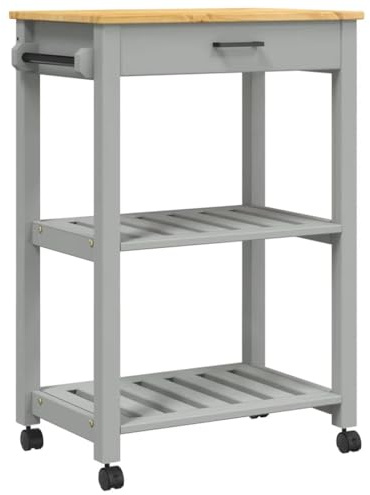vidaXL Kitchen Trolley Monza 23.6x15.7x34.8 Solid Wood Pine