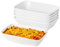 Set di 6 Pirofile da Forno in Ceramica, Teglia da Forno Rettangolare, Stampi in per Cottura Smaltata per Torte, Lasagne, Bianco, 18x11x4cm