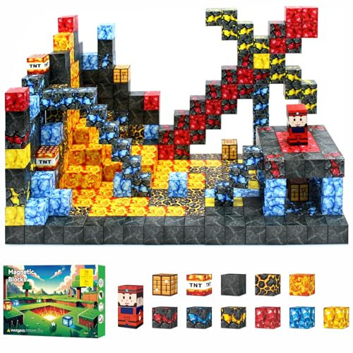 Yolla Loos Jouet avec Bloc magnétique, Set de Jouets Montessori, 70 pièces, Cadeau pour Les Enfants à partir de 3 Ans