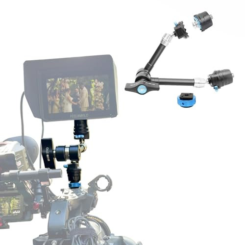 DF DIGITALFOTO 11 Brazo Mágico para Cámara con Liberación Rápida, Brazo Mágico Resistente con Cabezales de Bola Duales, Tornillo de 1/4 y 3/8, Pin Retráctil Antitorsión, Cabezales de Bola