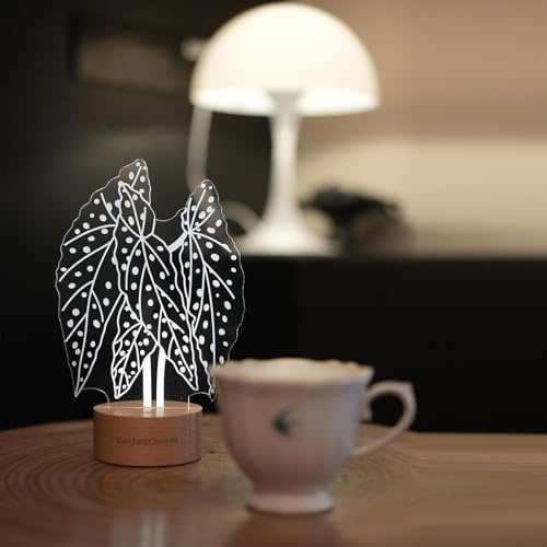 VerdantCharm Begonia Night Light - Soft Baby Night Light for Nursery, Bedroom and Desk | Energy Efficient LED Light, Safe Acrylic Plant Decor Light