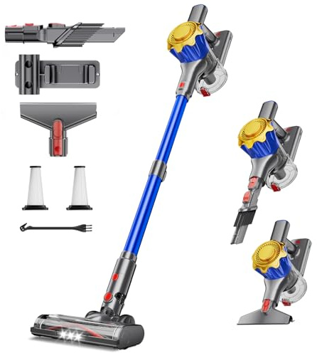 MBYULO Cordless Vacuum Cleaner, 580W 50Kpa Powerful Stick Vacuum, Up to 70Mins Rechargeable Battery, Vacuum Cleaners for Home Anti-Tangled Lightweight Handheld for Hardwood Floor, Carpets, Pet Hair