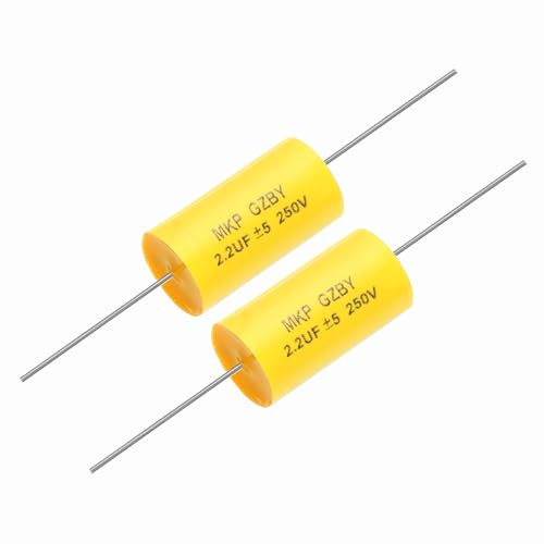 sourcing map Condensatore divisore di frequenza 2.2uf, 250 V assiale altoparlante audio crossover MKP Film condensatore