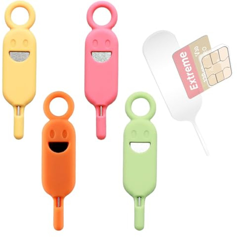 4 Stück Tragbar SIM Karte Nadel, sim karten adapter, SIM Kartenträger Auswerfer Pin Auswerfen Removal Tool, SIM Pin Handy Nadel Kompatibel mit Allen iPhone, Android, HTC, Samsung Galaxy Smartphone