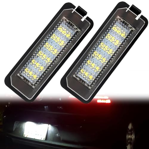 dunxunn LED Rear Licence Plate Lights Compatible with VW Golf GTI R R32 Mk5 Mk6 Mk7 Passat B6 B7 B8, Replacement for SEAT FR Ibiza Mk5 6J Leon Mk2 1P Mk3 5F Altea Canbus White Number Plate Bulbs