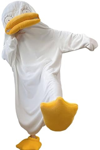 Generisch Divertente Pigiama Intero con Scarpe – Pigiama in Flanella per Uomo e Donna – Costume di Animali d' – Morbido Set di Biancheria da Notte per Halloween, Carnevale e Feste
