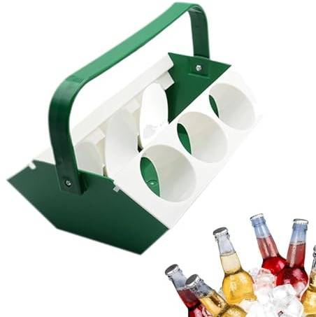 Dryckeshållare med handtag Drycksbricka med Isfack | Förvaringsbärare för 6 Drycker Perfekt för Resor, Picknick, Fiske, Vandring, Camping, Sport, Trädgårdsgrill, Event och