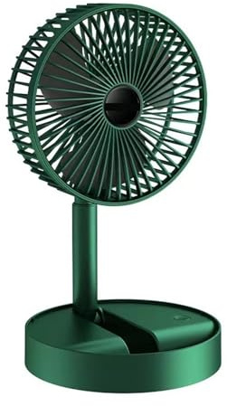 handfläkt, Desktop elektrisk fläkt 180 grader justerbar bärbar Teleskopisk USB laddningsbar Trådlös golvstående minifläkt(Green)