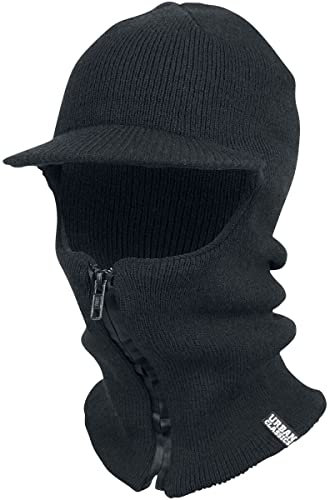 Urban Classics Unisex Sturmhaube Zipped Balaclava Visor TB1685, Gr. One Size, Schwarz (Black 7)