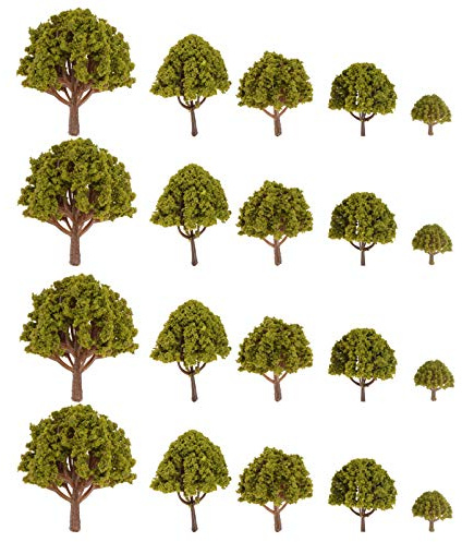 OUNONA 20 unidades modelo paisaje B?ume Decor Artificial Miniatura Mate Micro Paisaje DIY Artesanía Jardín Ornamento 3cm-8cm (Verde)