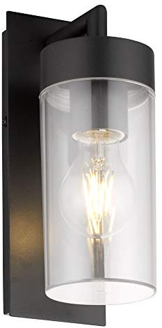 max K O M F O R T Aussenwandleuchte STELLA - E27 IP44 schwarz Aluminium Modern und Robust Aussenleuchte Fassendeleuchte Terrasse 1883