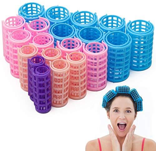 Ahier Hair Roller, 20 Pack Self Grip Roller, 4 Kinds Hairdressing Curlers for DIY or Hair Salon (Barrel type) (Barrel type)