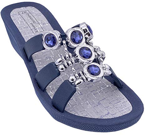 Linea Scarpa Korfu Badeschuhe Wellness Pool mit Absatz Pantoletten und Freizeitschuhe Damen: Größe: 38 | Farbe: Navy