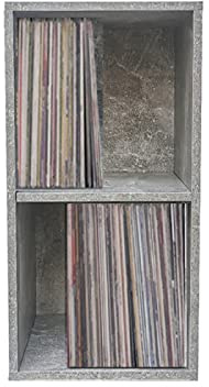 VDD Armario de almacenamiento para discos de vinilo LP - 2 compartimentos - Hormigón gris