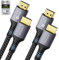HDMI 2.1 Zertifiziertes Kabel 2m(2er-Pack),Stouchi 8K Ultra HD 48 Gbit/s Hochgeschwindigkeit 8K60 4K120 144 Hz RTX 3080 eARC HDR10 4: 4: 4 HDCP 2.2 & 2.3 Dolby Kompatibel mit Roku TV/PS5/Xbox-Serie X