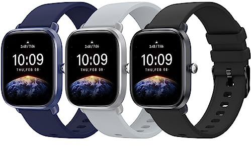 Higgs 3 st 20 mm armband kompatibel med Amazfit GTS 2 Mini/4 Mini/GTS 2 2e 3 4 42 mm/Amazfit Bip S/Bip S Lite/Bip Lite/Bip U pro,Sportband Mjuk Silikon Kvinnor och Män