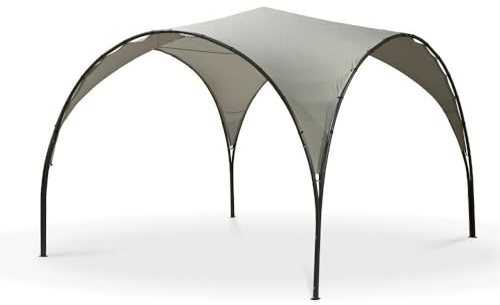 Monaco Heavy Duty Dome Steel Gazebo Light Grey Canopy 3.8m x 3.8m