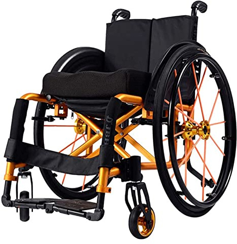 Super Lightweight Folding Aluminium Frame Wheelchair - Load 100 Kg - Self Propelled Manual with Armrest, Swing Leg Rest - Comfortable Ergonomic Sport Wheelchair