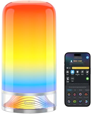Govee LED Tischlampe, Nachttischlampe Touch Dimmbar RGBICWW, Steuerung von Alexa mit 64 Szenenmodi, 500 Lumen, Funktioniert mit Matter, 2700-6500k, für Wohnzimmer und Schlafzimmer