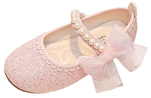 Girl Glitter Dress Shoes Wedding Party Ballet Ballerina Shoes Girls Ballet Pearl Ballet Shoes Ballerina Slippers for Girls Ballet Sequin Shoes Dance Shoes (Red, 12.5 Little Child)