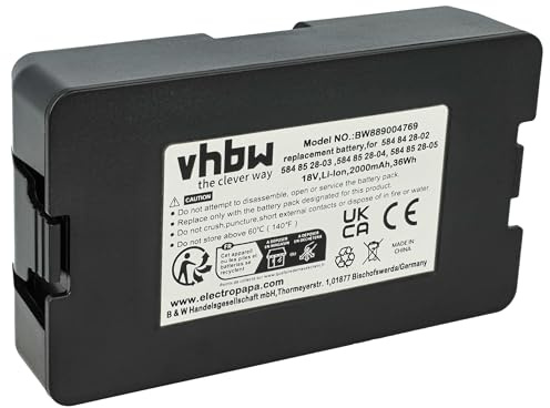 vhbw Batería Compatible con McCulloch Rob 800, S400, 500, 600 Robot cortacésped 2 Ah, 18V Li-Ion