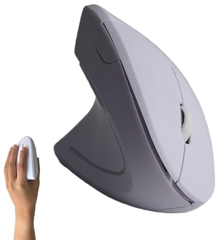 Urby Left Handed Mouse, Vertical Left Handed Ergonomic Wireless Mouse, Ideal for Lefty Users, Gaming & Office Use, Compatible with Windows/macOS/iPadOS. White
