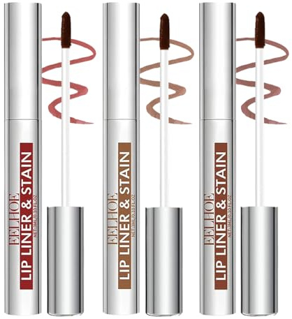 3Pcs Peel Off Lip Liner, Lip Stain Peel Off Matte Brown Lip Liner Tattoo, Langanhaltender Abziehbarer Lippenfleck, Highly Pigmented Lip Tint Stain for Wommen