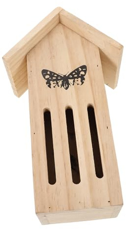Lurrose Casa de Mariposas de Madera Colgante para Jardín Exterior Comedero Decorativo con Diseño Vibrante Refugio Natural para Mariposas Fácil Montaje Decoración para Espacios al Aire
