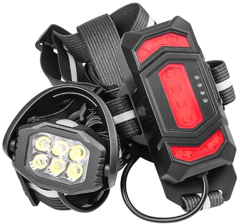 Jectse Luz LED Recargable por USB para Correr, ángulo Ajustable, Ajuste Seguro para Carreras Nocturnas, Batería de Larga Duración para Actividades Al Aire, Luz de Ciclismo Portátil, Lámpara de