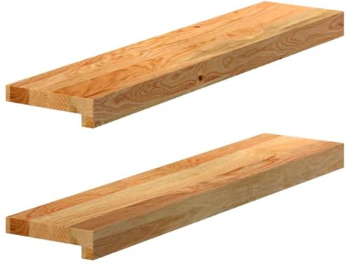 Lot de 2 Appui de Fenêtre, Rebord Tablette de Fenêtre 2 pcs marron clair 70x15x2 cm bois de chêne massif