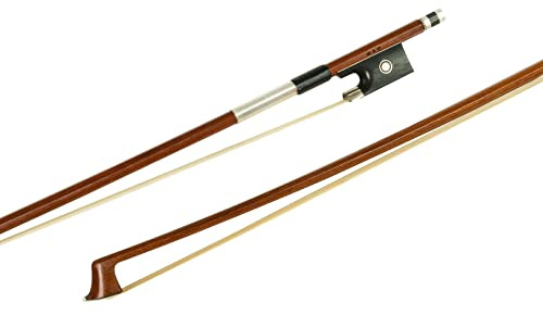 MI&VI NB-510 Brazilwood Violin Bow (1/4 Size) with Ebony Frog | Octagonal Silver Mount | Well Balanced | Light Weight | Real Mongolian Horse Hair - MIVI Music