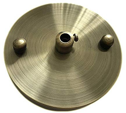 Rosone da soffitto, per lampadario a sospensione, con raccordi, diametro 100 mm, plastica, Ottone anticato, Front Fitting Type