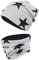 TupTam Unisex Kinder Beanie Mütze Schlauchschal Set, Farbe: Sterne Schwarz/Grau Meliert, Größe: 52-54